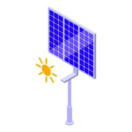 Solar panel icon isometric vector. Ecology company. Eco natureのイラスト素材
