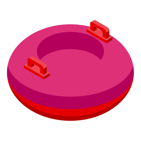 Hill snow tube icon isometric vector. Winter sport. Happy kidのイラスト素材