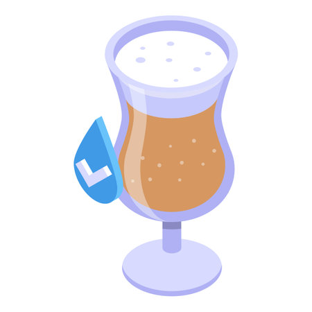 Nonalcoholic beer cup icon isometric vector. Glass beverage. Drink barのイラスト素材