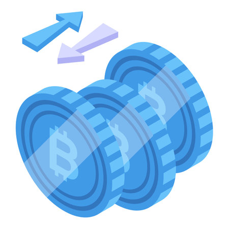 Barter crypto icon isometric vector. Payment evolution. Swap tradeのイラスト素材