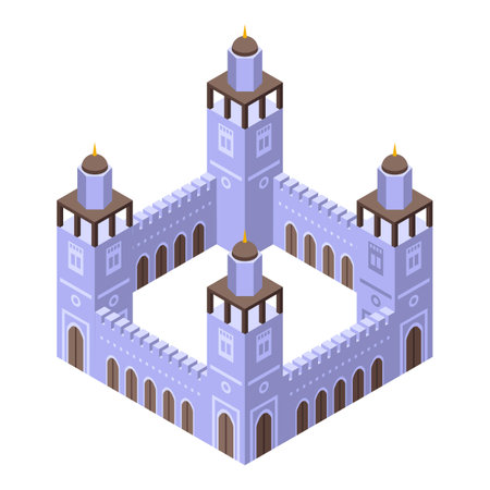 Jordan fortress icon isometric vector. National travel. City desertのイラスト素材