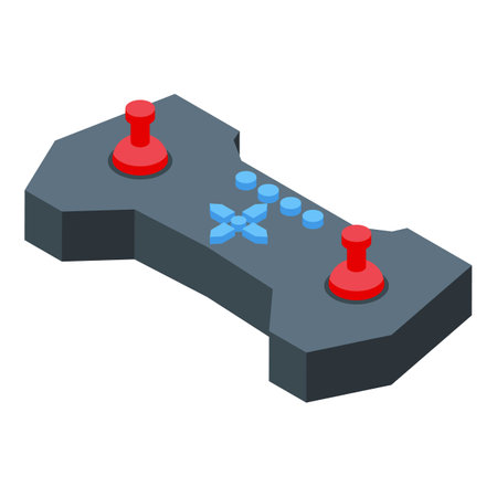 Remote control joystick icon isometric vector. Radio toy. Digital monsterのイラスト素材