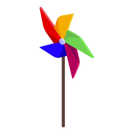 Direction vane icon isometric vector. Wind pinwheel. Sky arrowのイラスト素材