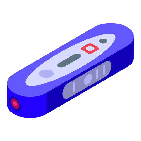 Portable currency detector icon isometric vector. Money banknote. Business machineのイラスト素材
