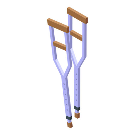 Medical crutches icon isometric vector. Adult diaper. Care underwearのイラスト素材