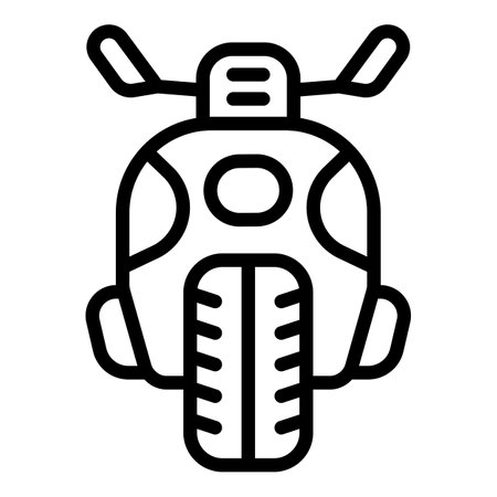 Biker icon outline vector. Fashion bike. Safety gearのイラスト素材
