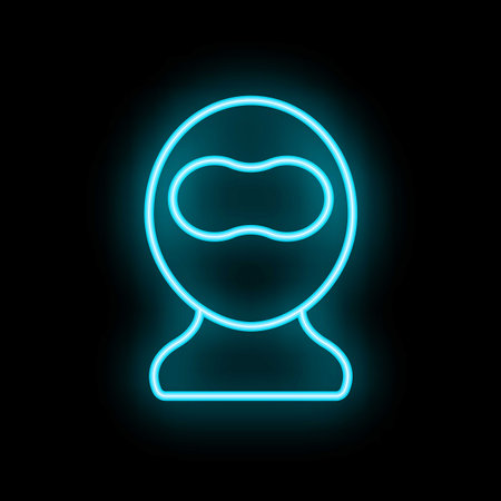 Biker baklava icon outline vector. Men clothes. Fashion bike neon color isolated on blackのイラスト素材