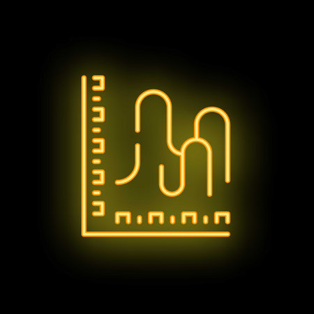 Burnout chart icon outline vector. Work employee. Stress mental neon color isolated on blackのイラスト素材