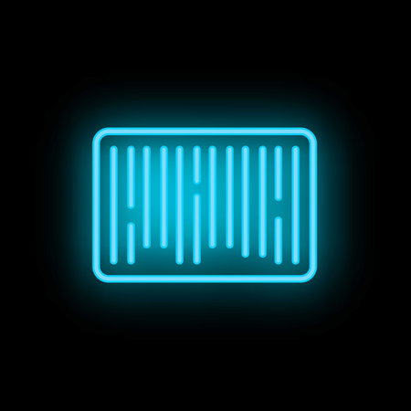 Yoga mattress icon outline vector. Goods shop. Interior sport neon color isolated on blackのイラスト素材