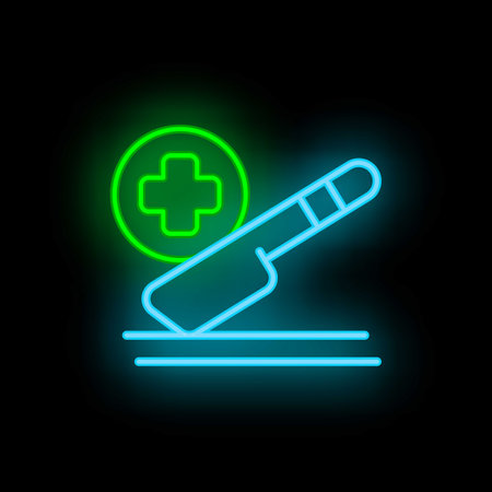 Surgery scalpel icon outline vector. Medicine cardiac. Doctor disease neon color isolated on blackのイラスト素材