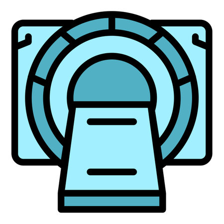 Mrt equipment icon. Outline Mrt equipment vector icon for web design isolated on white background color flatのイラスト素材