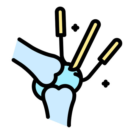 Bone knee restore icon. Outline Bone knee restore vector icon for web design isolated on white background color flatのイラスト素材