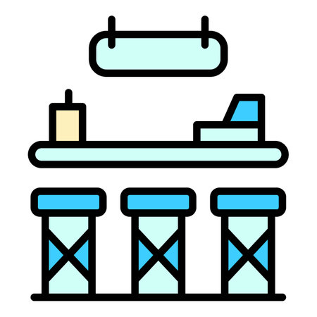 Pub counter icon. Outline Pub counter vector icon for web design isolated on white background color flatのイラスト素材