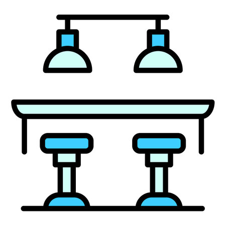 Club counter icon. Outline Club counter vector icon for web design isolated on white background color flatのイラスト素材