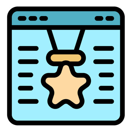 Web ranking icon. Outline Web ranking vector icon for web design isolated on white background color flatのイラスト素材