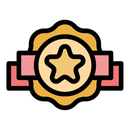 Trophy emblem icon. Outline Trophy emblem vector icon for web design isolated on white background color flatのイラスト素材