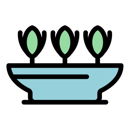 Greenhouse plants pot icon. Outline Greenhouse plants pot vector icon for web design isolated on white background color flatのイラスト素材