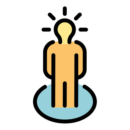 Brand ambassador icon. Outline Brand ambassador vector icon for web design isolated on white background color flatのイラスト素材