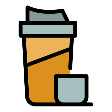 flask flask icon. Outline flask flask vector icon for web design isolated on white background color flatのイラスト素材