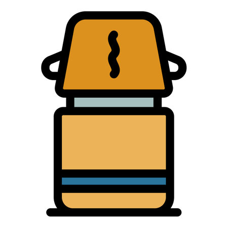 flask container icon. Outline flask container vector icon for web design isolated on white background color flatのイラスト素材
