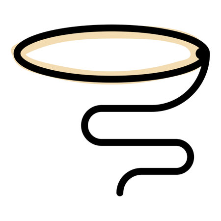 Fiber lasso icon. Outline fiber lasso vector icon for web design isolated on white background color flatのイラスト素材