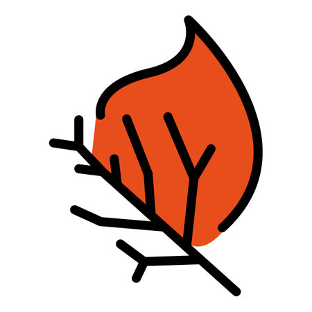 Leaf fire icon. Outline leaf fire vector icon for web design isolated on white background color flatのイラスト素材