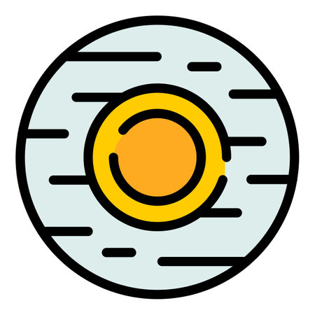 Lunch plate icon. Outline lunch plate vector icon for web design isolated on white background color flatのイラスト素材