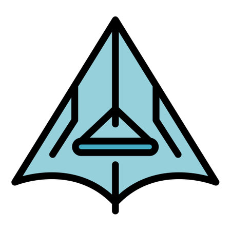 Fly glider icon. Outline Fly glider vector icon for web design isolated on white background color flatのイラスト素材