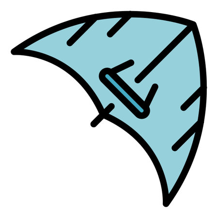 Outdoor hang gliding icon. Outline Outdoor hang gliding vector icon for web design isolated on white background color flatのイラスト素材