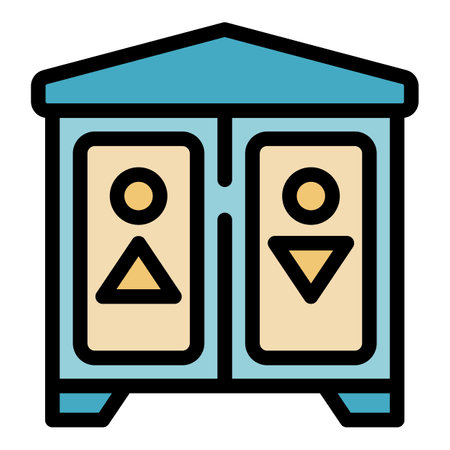 Wc room icon. Outline Wc room vector icon for web design isolated on white background color flatのイラスト素材