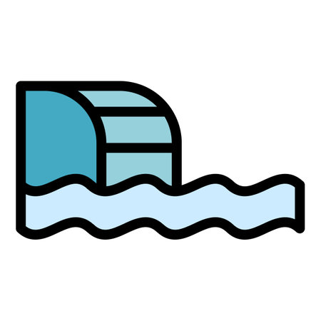 Swimming pool icon. Outline Swimming pool vector icon for web design isolated on white background color flatのイラスト素材