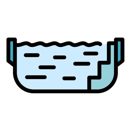 Summer pool icon. Outline Summer pool vector icon for web design isolated on white background color flatのイラスト素材