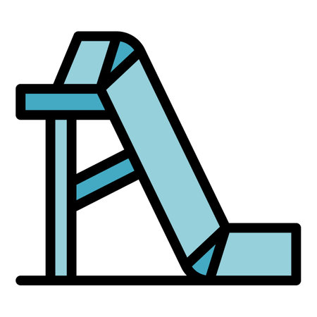 Beach water slide icon. Outline Beach water slide vector icon for web design isolated on white background color flatのイラスト素材