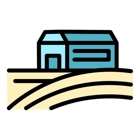 Ranch house icon. Outline Ranch house vector icon for web design isolated on white background color flatのイラスト素材