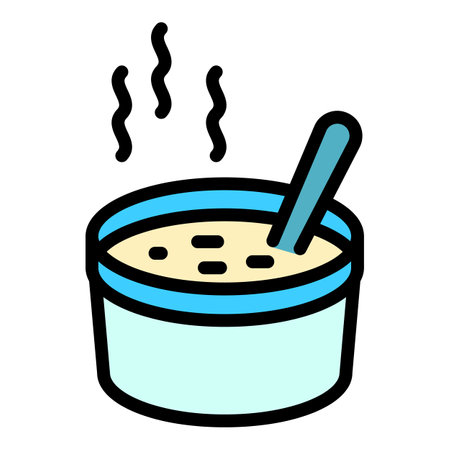 Soup box icon. Outline Soup box vector icon for web design isolated on white background color flatのイラスト素材