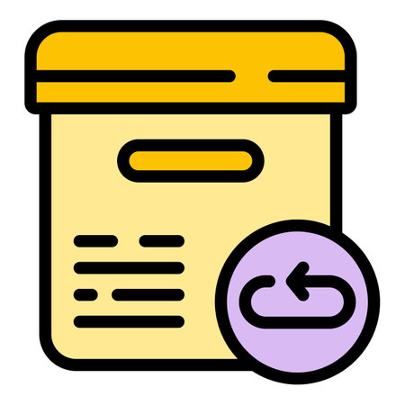 Return product icon. Outline Return product vector icon for web design isolated on white background color flatのイラスト素材