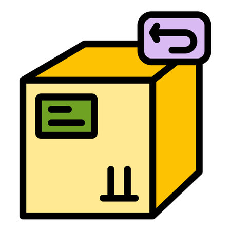 Return policy icon. Outline Return policy vector icon for web design isolated on white background color flatのイラスト素材