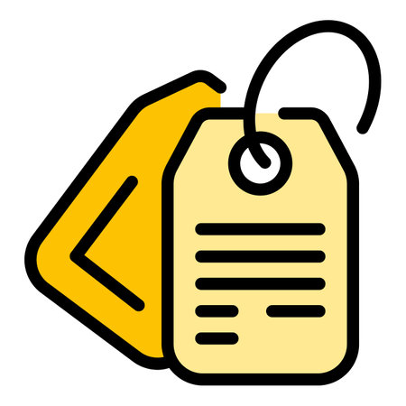 Parcel tag icon. Outline Parcel tag vector icon for web design isolated on white background color flatのイラスト素材