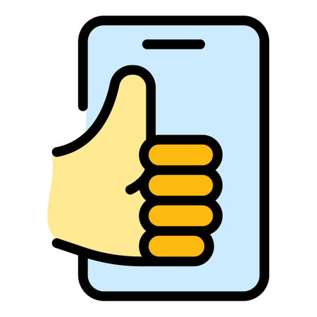 Positive feedback icon. Outline Positive feedback vector icon for web design isolated on white background color flatのイラスト素材
