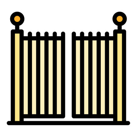 Signal automatic gate icon. Outline Signal automatic gate vector icon for web design isolated on white background color flatのイラスト素材
