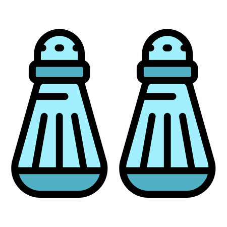 Salt pepper icon. Outline Salt pepper vector icon for web design isolated on white background color flatのイラスト素材