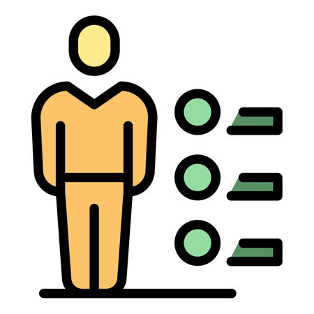 Human diagnosis icon. Outline Human diagnosis vector icon for web design isolated on white background color flatのイラスト素材