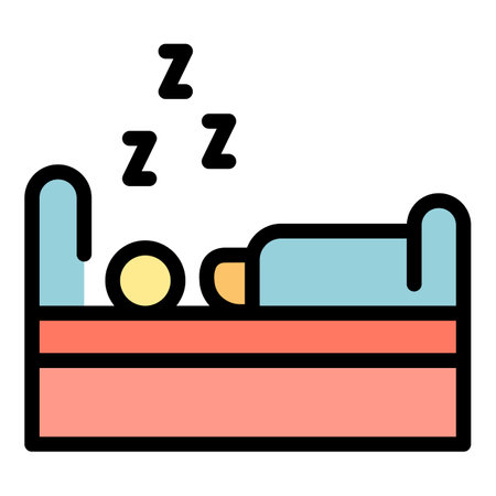Bedtime icon. Outline Bedtime vector icon for web design isolated on white background color flatのイラスト素材