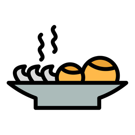 Traditional korean food icon. Outline Traditional korean food vector icon for web design isolated on white background color flatのイラスト素材