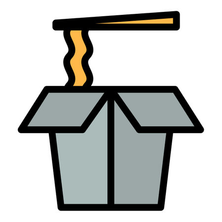 Korean box icon. Outline Korean box vector icon for web design isolated on white background color flatのイラスト素材