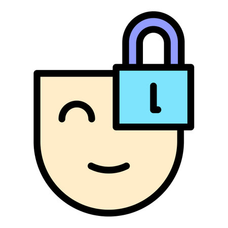 Antidepressant lock icon. Outline Antidepressant lock vector icon for web design isolated on white background color flatのイラスト素材