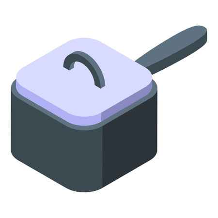 Saucepan icon isometric vector. Metal bakery. Mold equipmentのイラスト素材