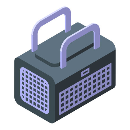 Pet bag icon isometric vector. Animal travel. Cage transportのイラスト素材