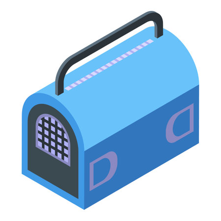 Travel pet bag icon isometric vector. Cat carrier. Transport carryのイラスト素材