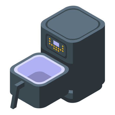 Air fry icon isometric vector. Home cook. Grill machineのイラスト素材